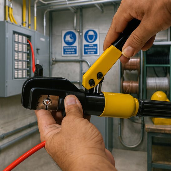 pince a sertir panneau electrique dans piece